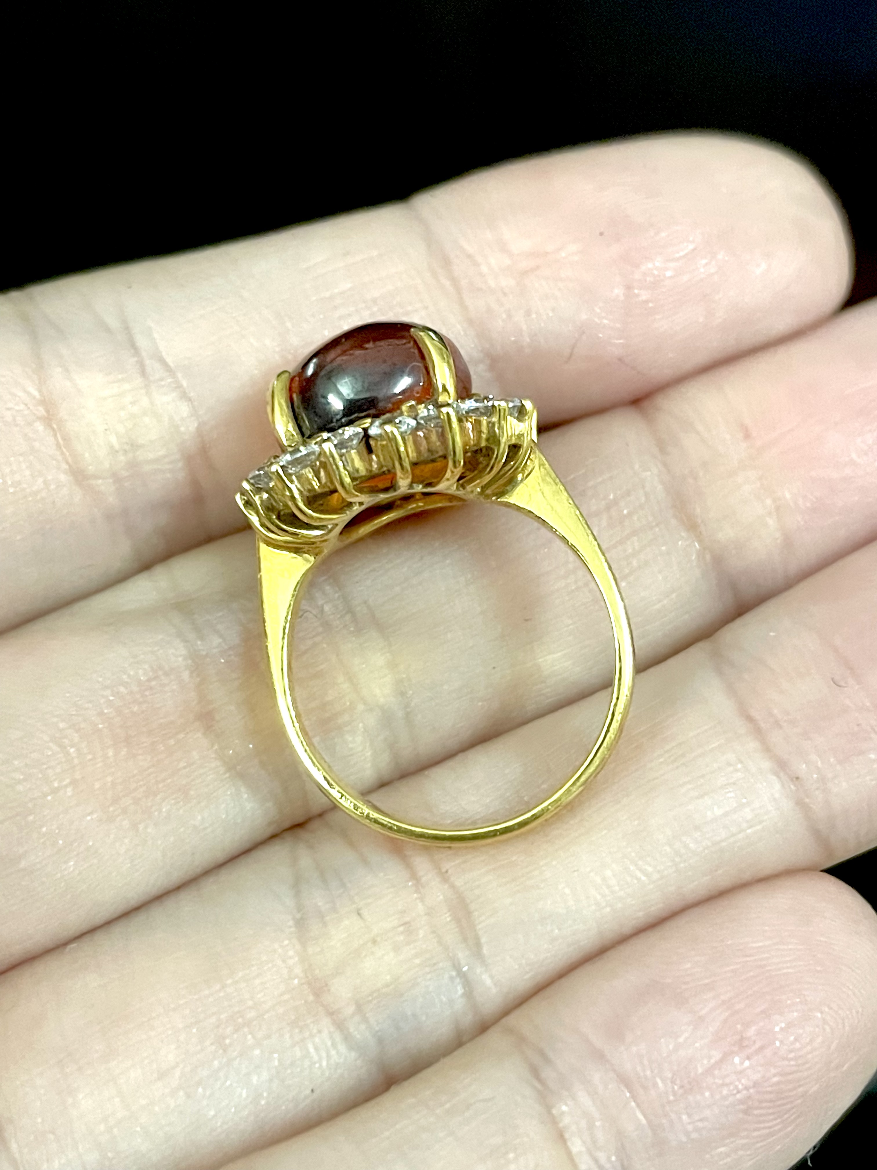 แหวนอำพัน ล้อมเพชรรัสเซีย ทองแท้