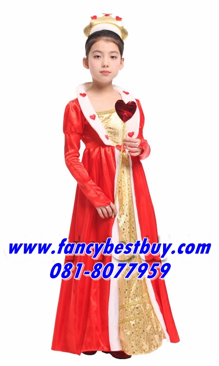 ชุดราชินี Queen Costume สำหรับแฟนซีเด็กหญิง เทพนิยายในปราสาทดีสนีย์ Disney Princess ขนาด L (ไม่รวมคทาหัวใจ)
