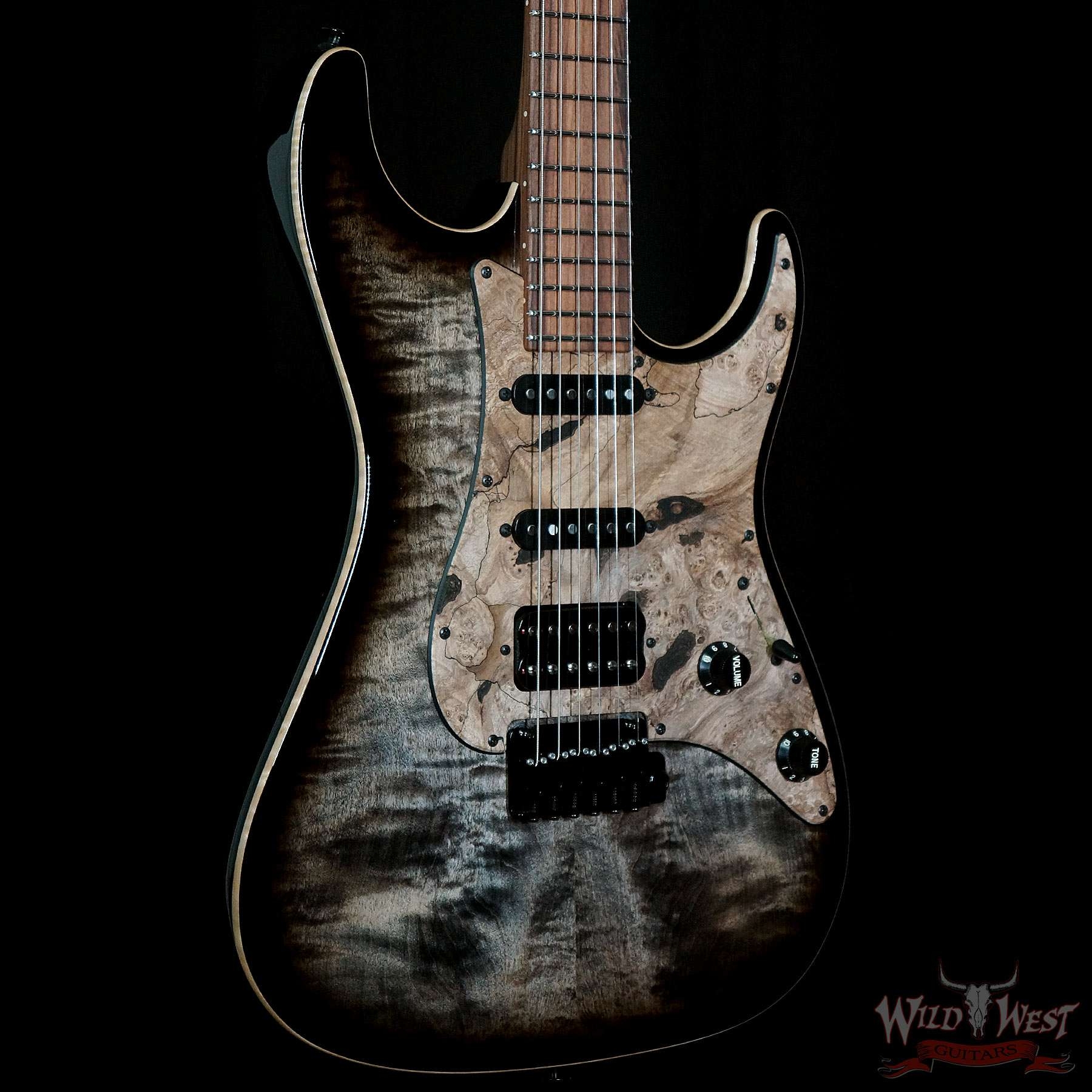 Suhr Custom Standard Maple Top Trans Charcoal Burst Reverse Head HSS No.22506