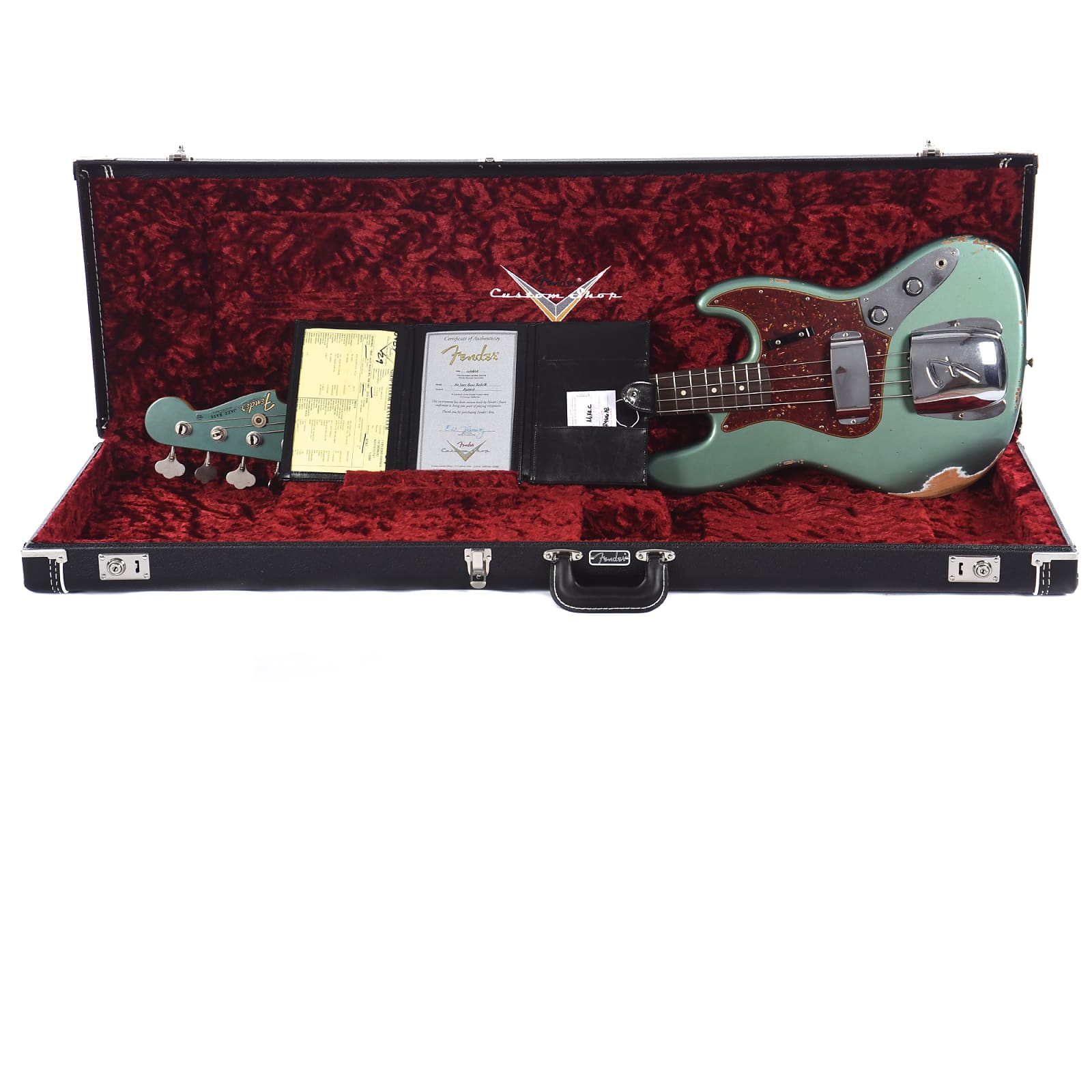 Fender Custom Shop 1960 Jazz Bass CME Spec Relic Super Aged/Faded Sherwood Green w/Painted Headcap