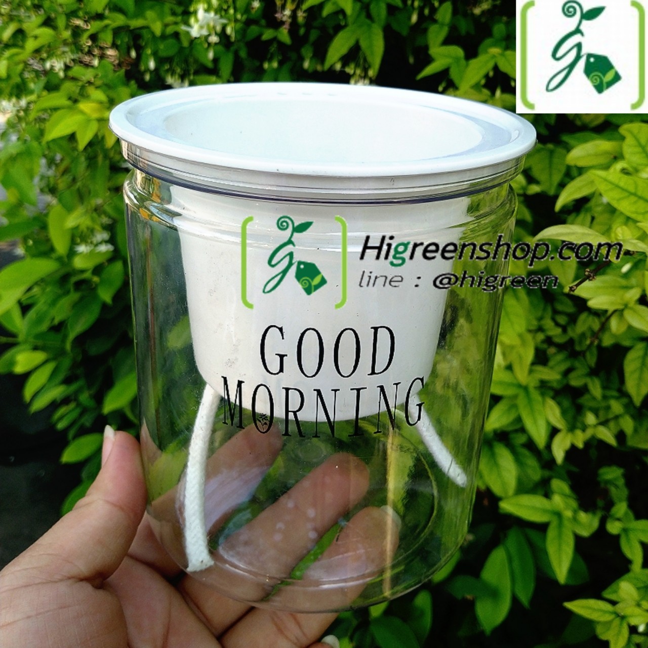 กระถางต้นไม้แบบใส เก็บน้ำได้ รดน้ำอัตโนมัติ กระถาง2ชั้น จำนวน 1 ใบ