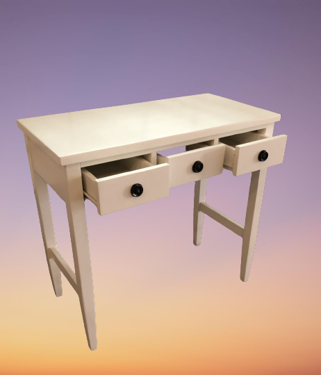 โต๊ะคอนโซลไม้ 3 ลิ้นชัก รุ่น Tango ขนาด W 80 x D 40 x H 76 (110) Cms. สีขาว และสีน้ำตาล