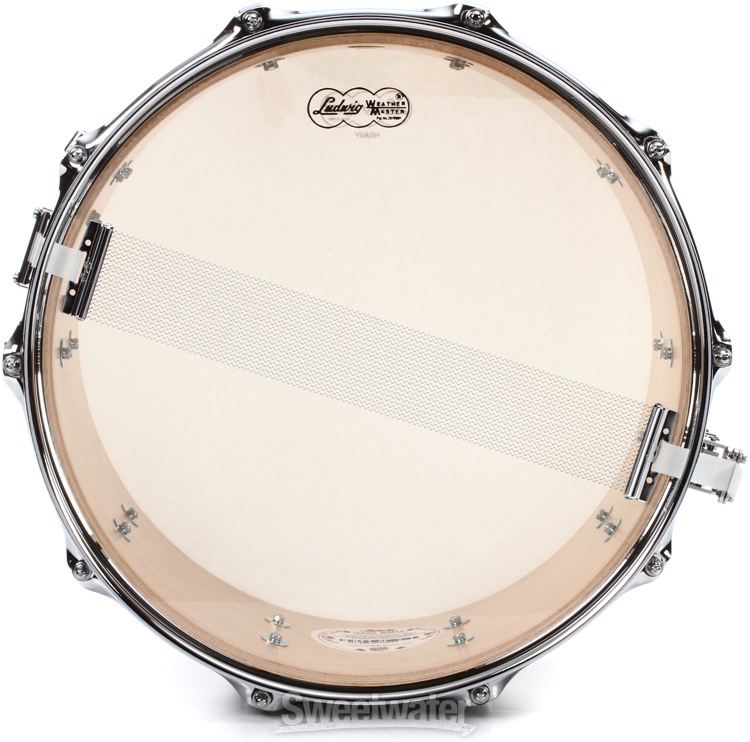 Ludwig Classic Maple Snare Drum with P86 Throw Off - 6.5 x 14 - Vintage Black Oyster Pearl