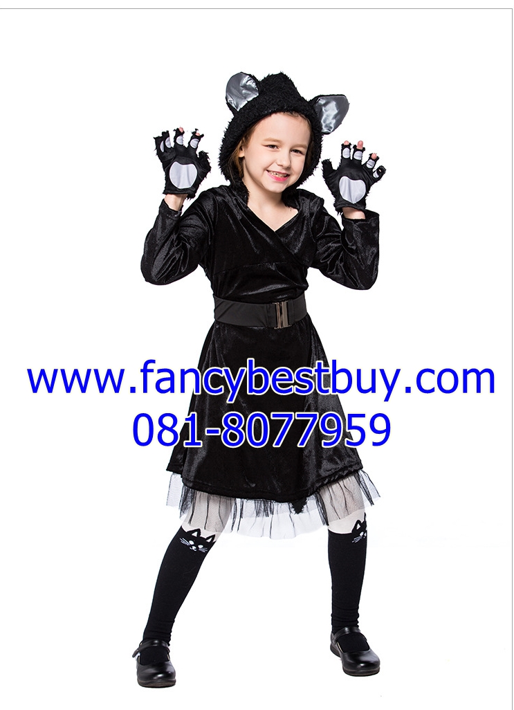 ชุดแฟนซีแมวดำ ชุดแฟนซีเด็ก CAT COSTUME ชุดแฟนซีสัตว์ มี ขนาด S(100-115), M(115-125), L(125-140)