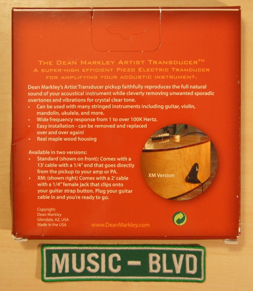 Dean Markley Artist XM Transducer Acoustic Pickup