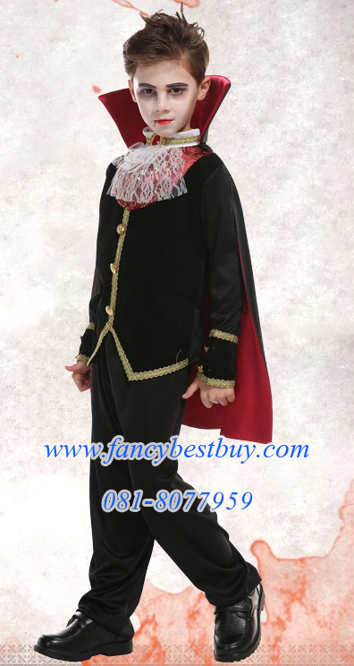 ชุดฮาโลวีนเด็กชาย ชุดแดร๊กคูล่า แวมไพร์ Handsome Vampire สำหรับวันฮาโลวีน มีขนาด S, XL