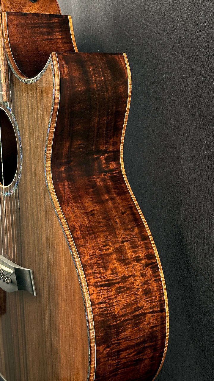 Taylor Custom "B. Taylor" 12-Fret Grand Auditorium in Figured Blackwood with Stripy Sinker Redwood Top