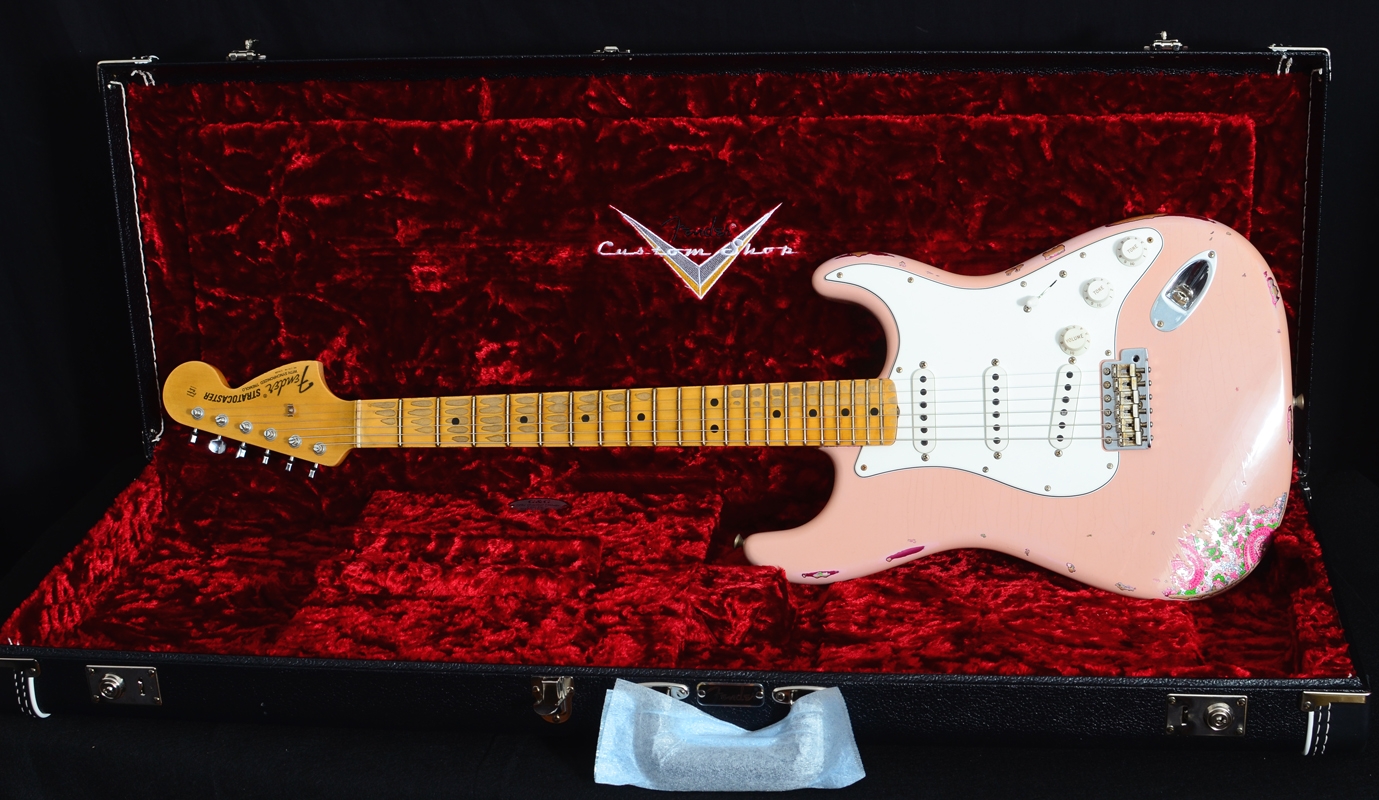 Fender Custom Shop 1969 Heavy Relic Stratocaster - Aged Shell Pink Over Pink Paisley