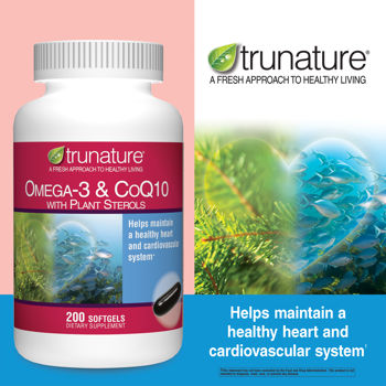 200 เม็ด trunature® Omega-3 CoQ10 with Plant Sterols , 200 Softgels