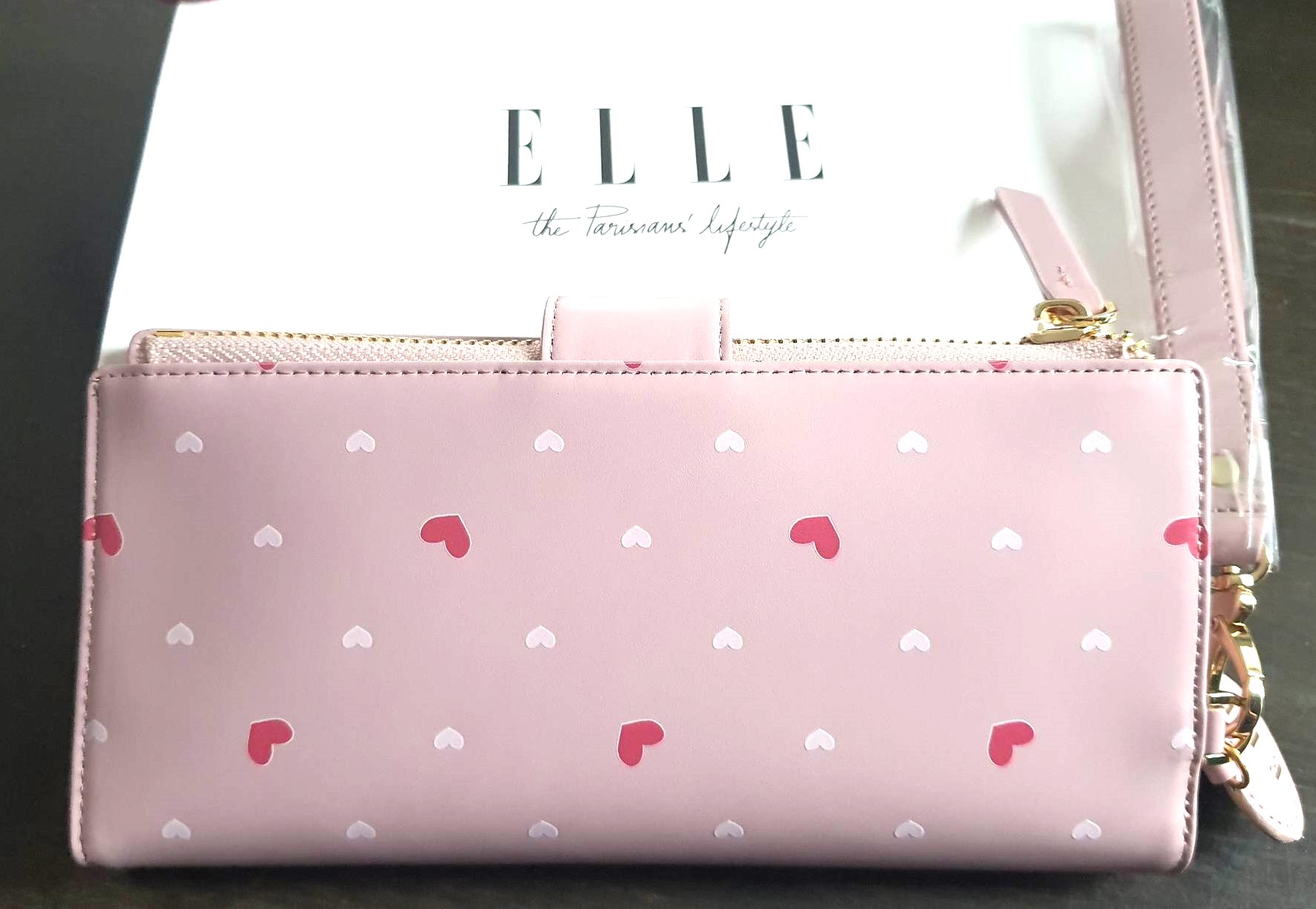 กระเป๋าสตางค์ ELLE ชมพู ใหม่ แท้