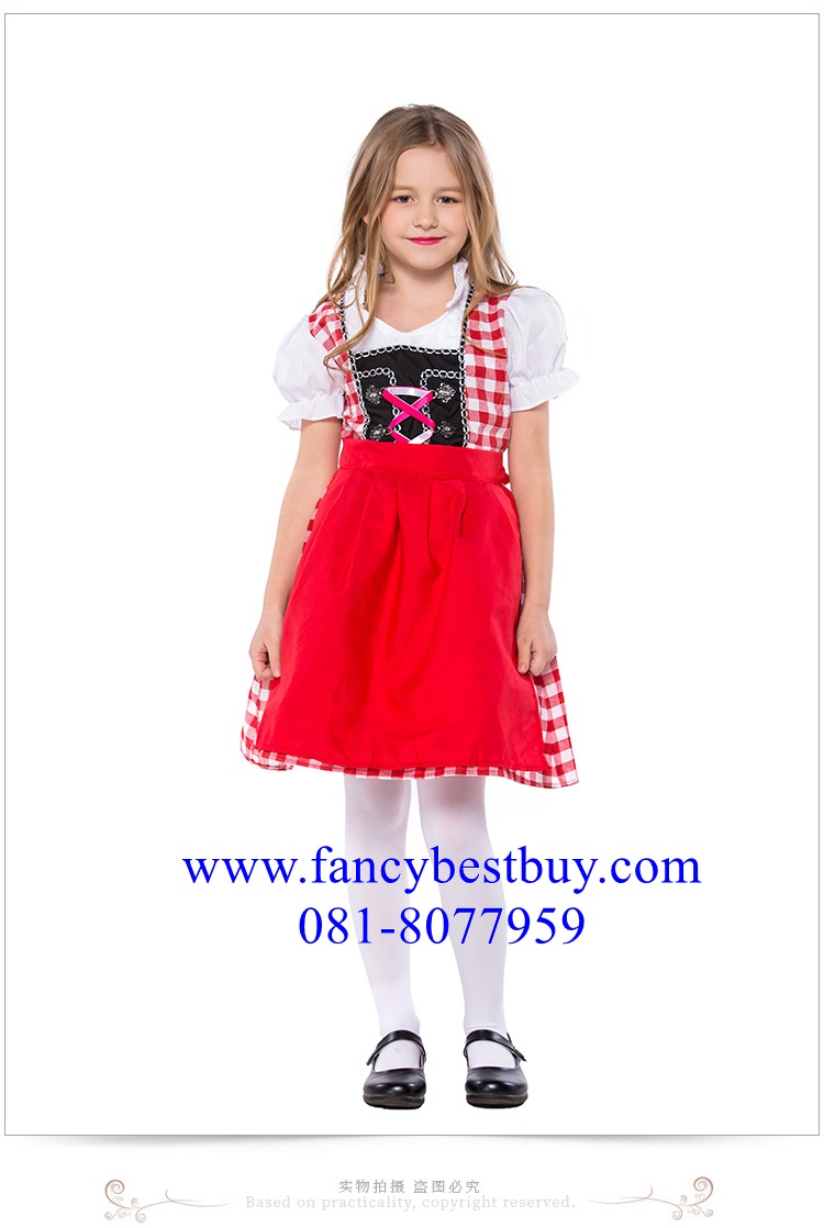 ชุดแฟนซีเด็ก ชุดเยอรมัน ชุดนานาชาติ ชุดประจำชาติเยอรมันนี ชุดสวิตเซอร์แลนด์ ชุดบาวาเรียน มีขนาด S(100-110) เกรด บี (ขอดูรุปได้)