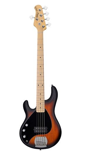 Sterling by Music Man S.U.B. StingRay 5LH Left-Handed 5-String Electric Bass Vintage Sunburst