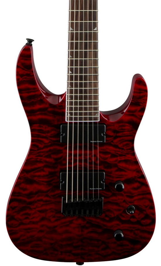 Jackson SLATHXSDQ 3-7 7-String Electric Guitar Transparent Red