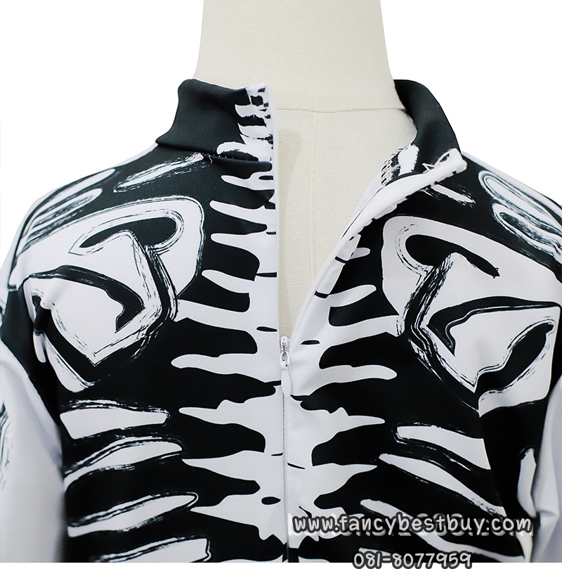 ชุดฮาโลวีน ผีโครงกระดูกพื้นขาว สำหรับวันฮาโลวีน Skeleton มีขนาด L 125-135 (รวมหน้ากากและถุงมือ)
