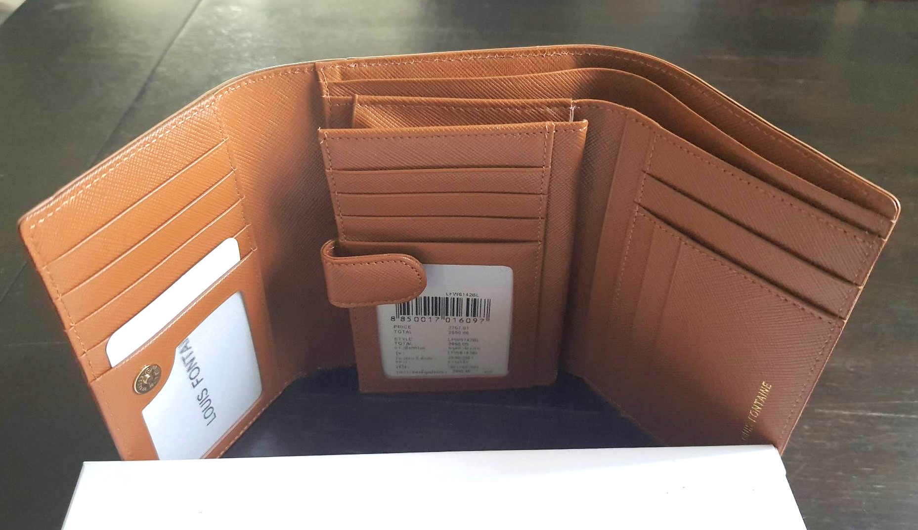 กระเป๋าสตางค์ LOUIS FONTAINE ดำ-กาแฟ ใหม่ แท้