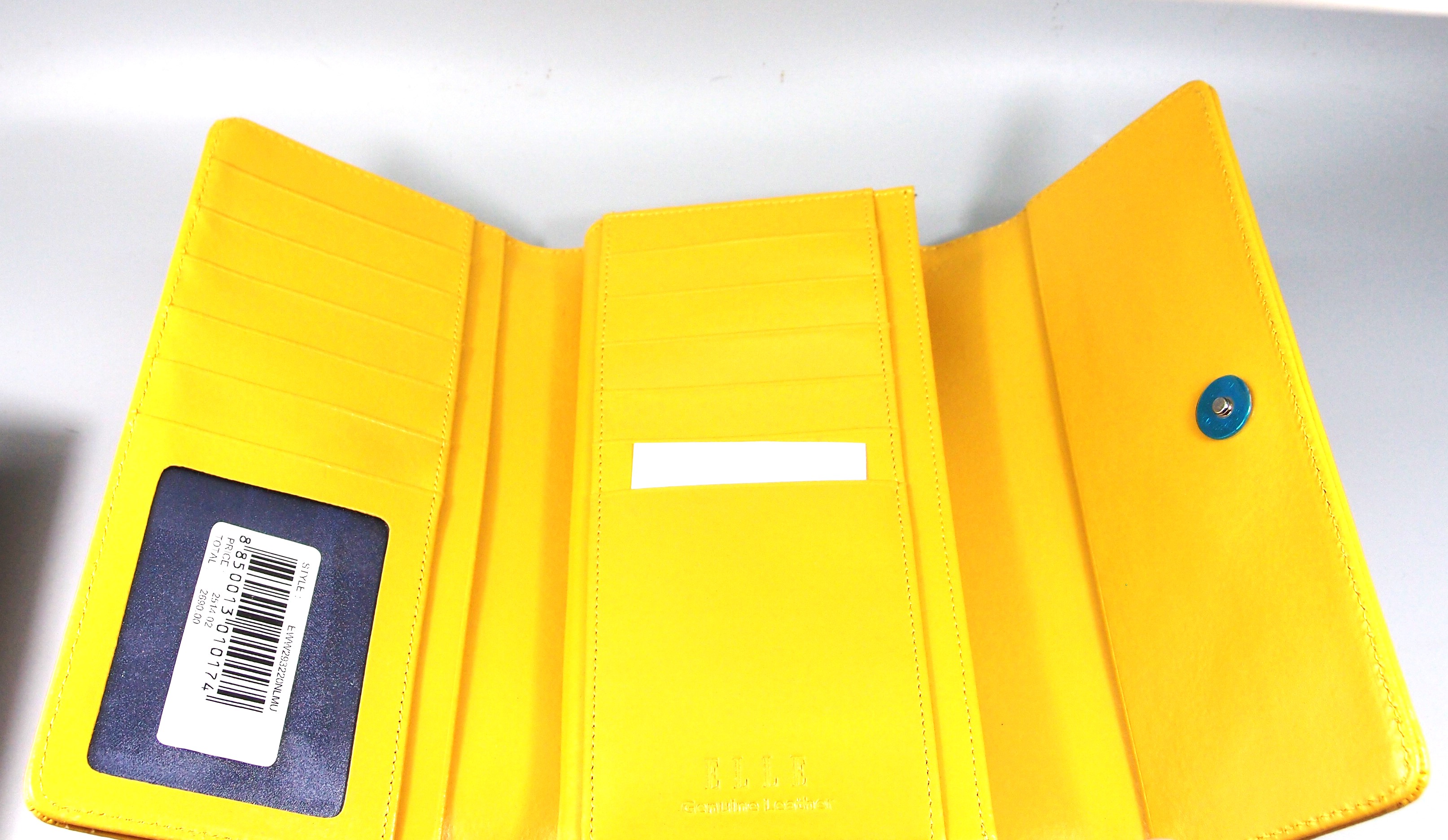 กระเป๋าสตางค์ ELLEเหลือง 3 พับ ใหม่ แท้