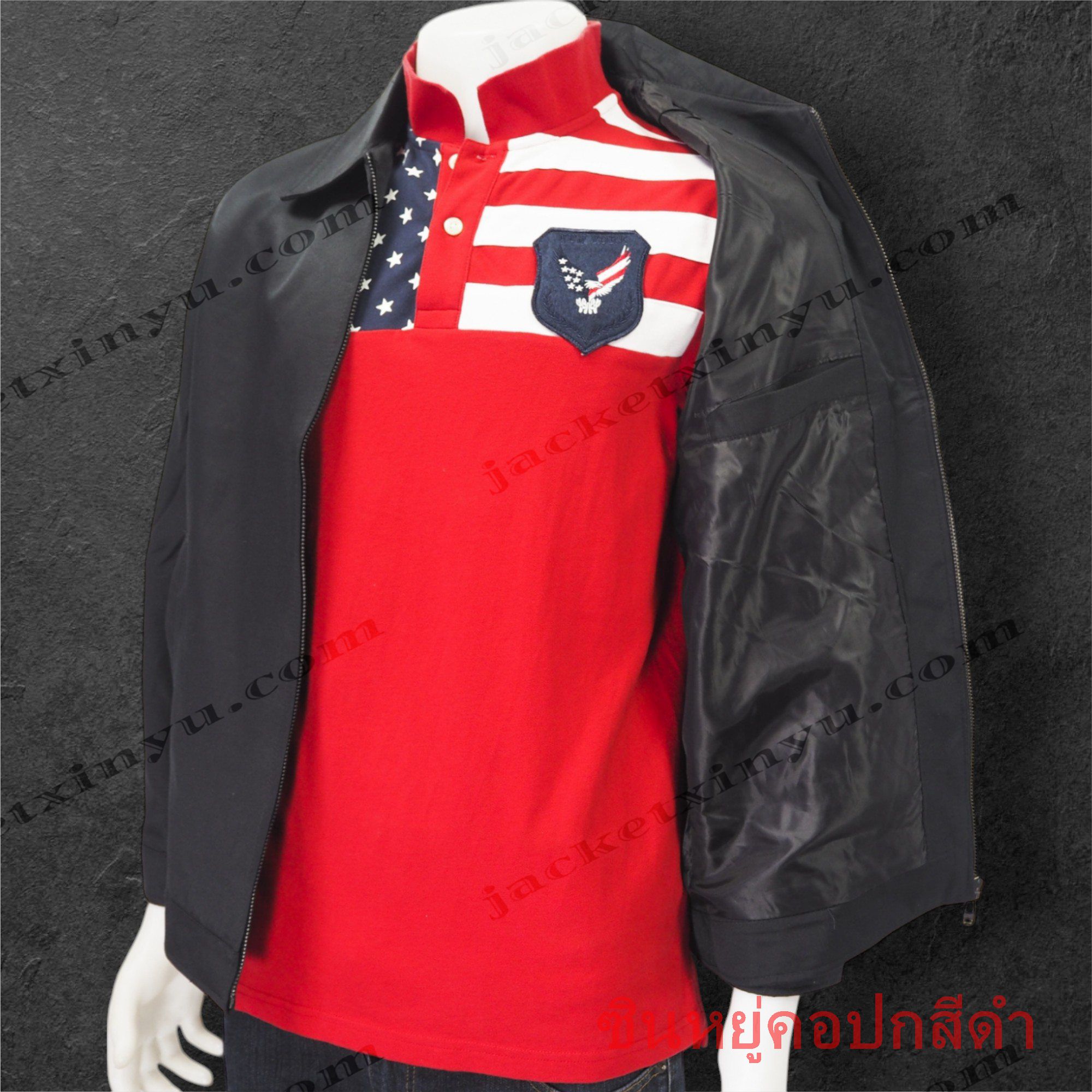 เสื้อแจ็คเก็ต Xinyu คอปก สีดำ แจ็คเก็ตนำเข้าผลิตจากโรงงานประเทศจีน ผ้าไมโคร ผ้าไหมจีนนำเข้าคุณภาพดี รุ่นนี้เหมาะทำเป็นเสื้อทีม หรือเสื้อรุ่น ปัก logo ทรงสวยใส่เป็นเสื้อกึ่งสูทได้ เพื่อร่วมงานสัมมนา งานประชุมที่ใช้เป็นทีม