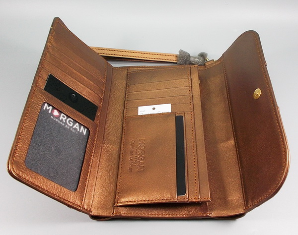 กระเป๋าสตางค์ MORGAN น้ำตาลเมทาลิก ใหม่ แท้