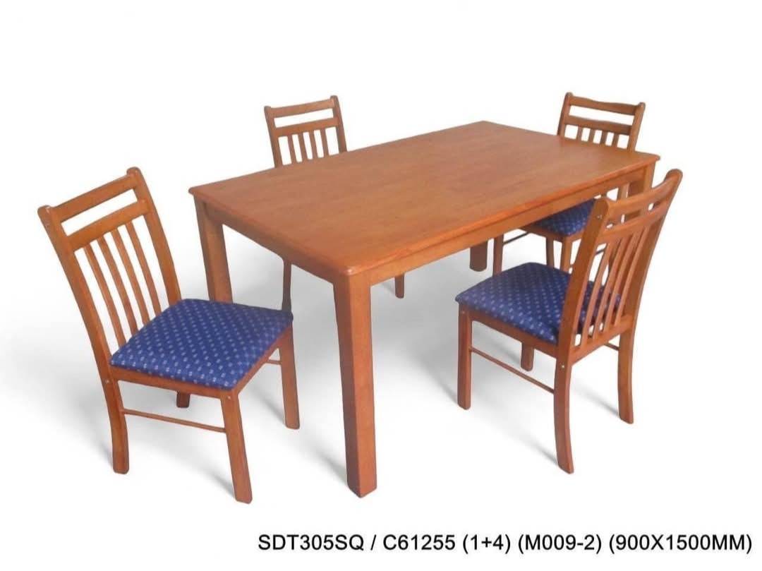 โต๊ะไม้พร้อมเก้าอี้ รุ่นรุ่น C61255/M009-2 โต๊ะอเนกประสงค์ ,โต๊ะอาหาร,โต๊ะพร้อมเก้าอี้ 4 ตัว ,โต๊ะทานข้าว,โต๊ะประชุม,สั่งผลิตในไทย