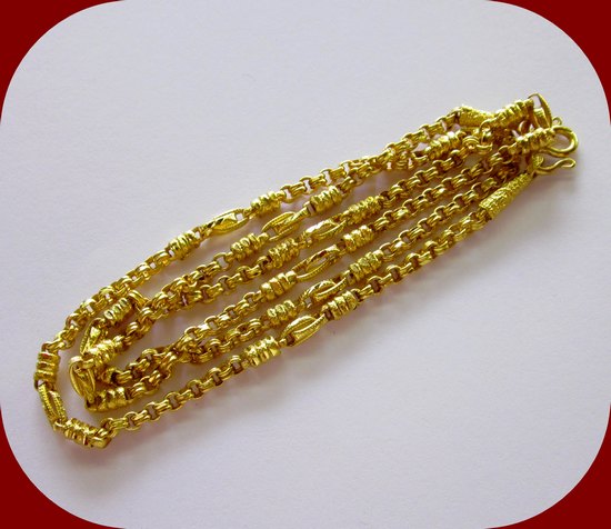 สร้อยคอ ทองแท้ 96.5% ลายสลับ - ยาว 24 นิ้ว - น้ำหนัก 15.2 กรัม (1 บาท)