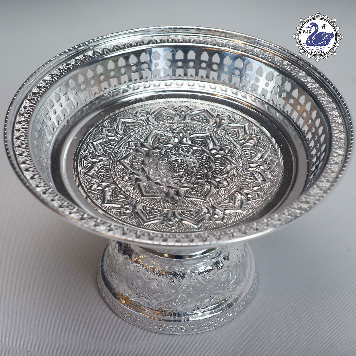 Aluminum Rattanakosin Pedestal 42 cm Sliver