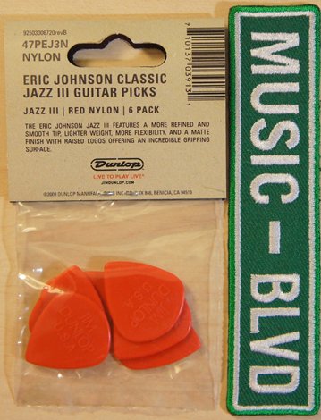 Dunlop Eric Johnson Classic Jazz III Guitar Pick 6-Pack