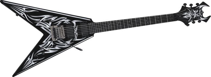 B.C. Rich Kerry King Signature V Electric Guitar with Kahler Tremolo(Black With White)