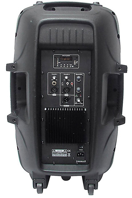 Gem Sound PXB150USB 15 Powered Speakers Pair with USB/SD Media Player/Wheel