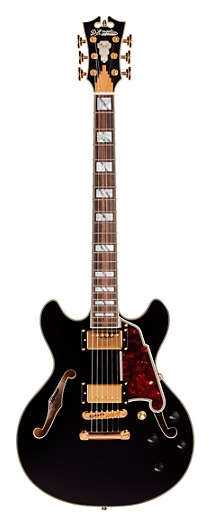 D Angelico Excel Series Mini DC Semi-Hollow Electric Guitar USA Seymour Duncan Humbuckers Stop-bar Tailpiece Black