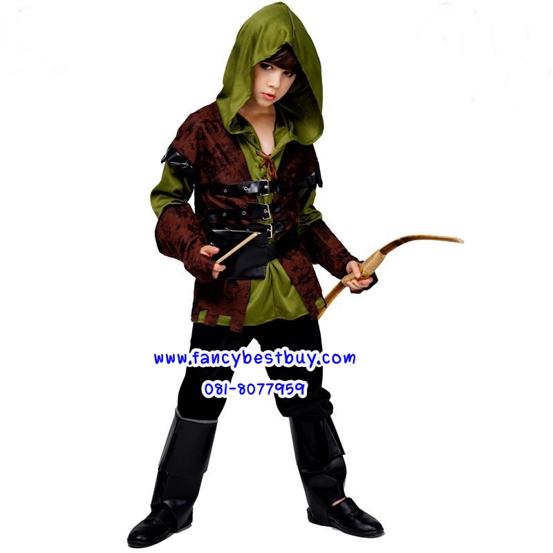 ชุดนายพราน Hunter ชุดนักล่า Assassins ชุดแฟนซีเด็ก มีขนาด S 105-120, M 120-135, L 135-150 (ไม่รวมชุดธนู)