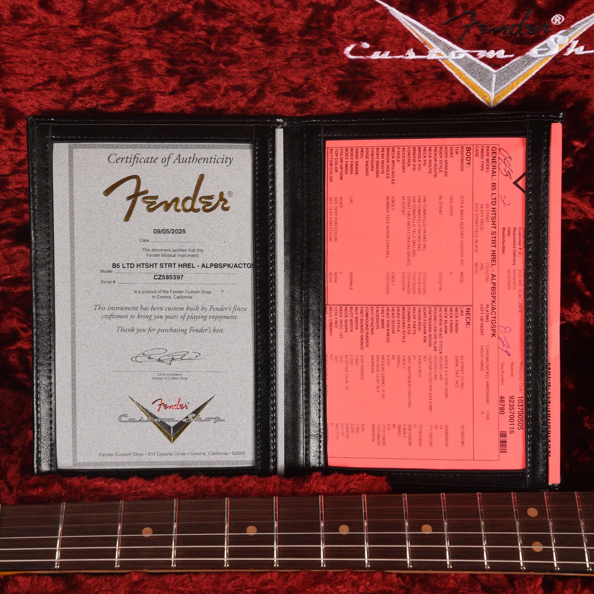 Fender Custom Shop Limited Edition Hotshot Stratocaster Aged Lake Placid Blue Sparkle over Aged Candy Tangerine Sparkle Heavy Relic