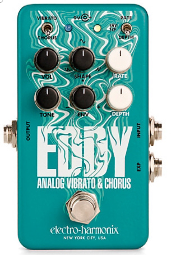 Electro-Harmonix Eddy Analog Vibrato & Chorus Effects Pedal Mint Green