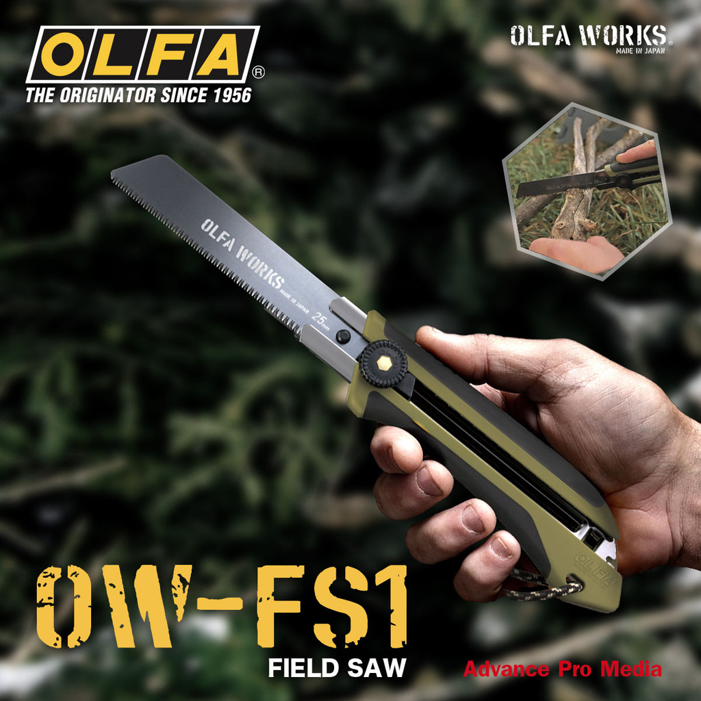 OLFA WORKS เลื่อยพกพาภาคสนาม OW-FS1-OD Field Saw 25 มม.สำหรับงานเลื่อยไม้ ตัดกิ่ง ( จำนวน 1 ด้าม)