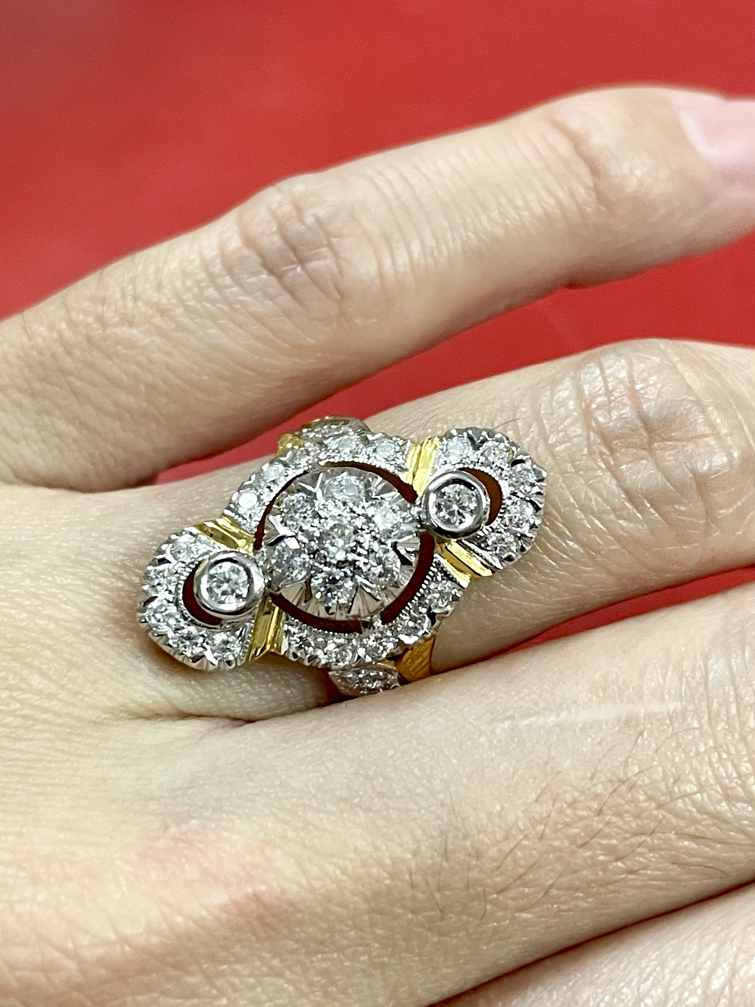 แหวนเพชรโบราณ เพชรแท้ ทองแท้