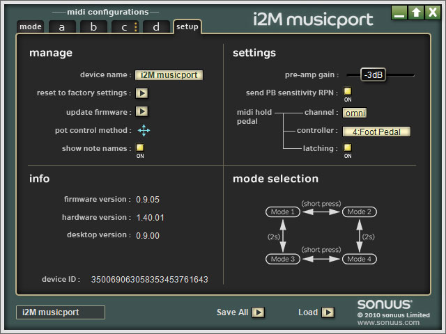 Sonuus i2M Musicport HiZ to USB Audio Interface
