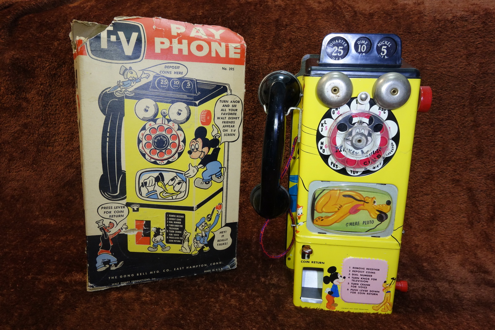 1950s Disney Mickey Mouse TV Pay Phone Tin
