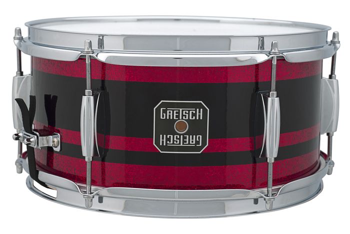 Gretsch Mahogany Snare Drum Black w/Red Stripe6x12