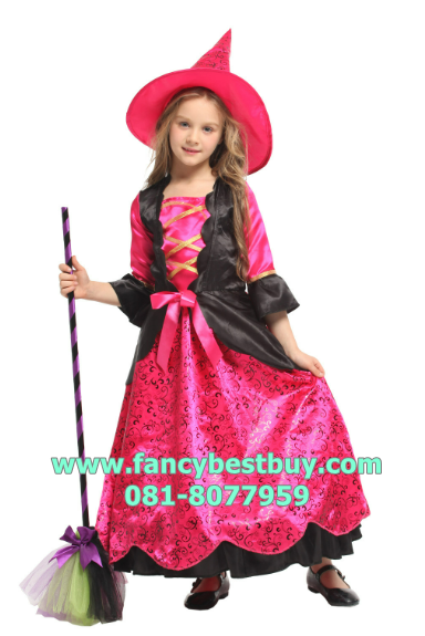 ชุดฮาโลวีน ชุดแม่มดน่ารัก สีแดงโอรส สำหรับแฟนซีวันฮาโลวีน มี ขนาด M, L, XL