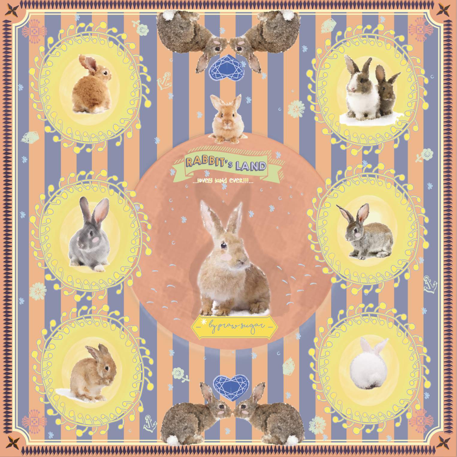 Rabbit's Land - ผ้าพันคอลายกระต่ายน่ารัก (มี 3 สี)