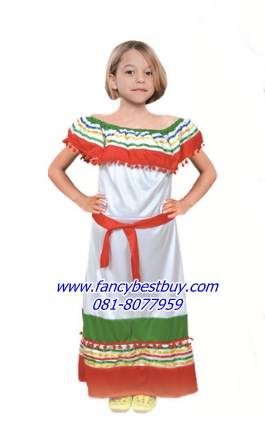 ชุดแฟนซีเด็กหญิง ชุดประจำชาติเม็กซิโก Mexico ขนาด M, L