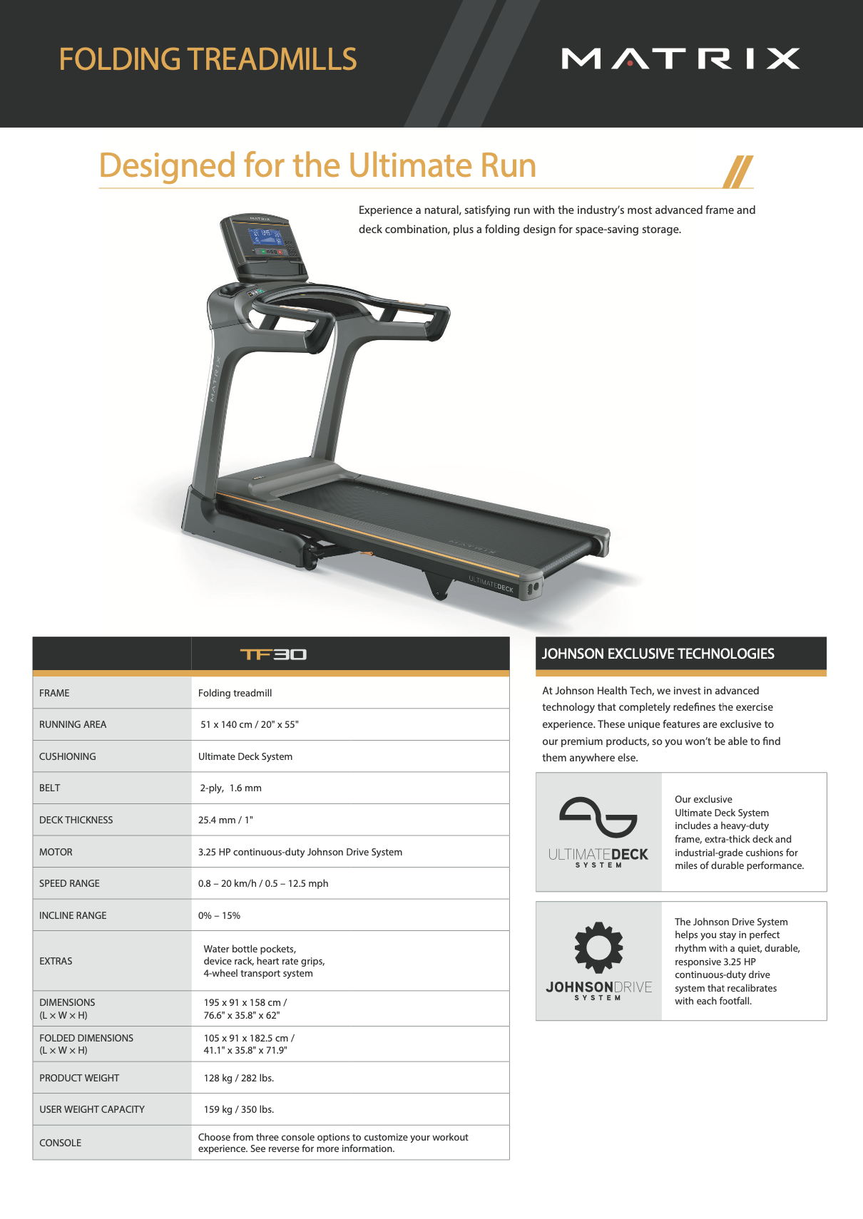 ลู่วิ่งไฟฟ้า Matrix Treadmill TF30XR(รับส่วนลดได้ที่หน้าร้าน)