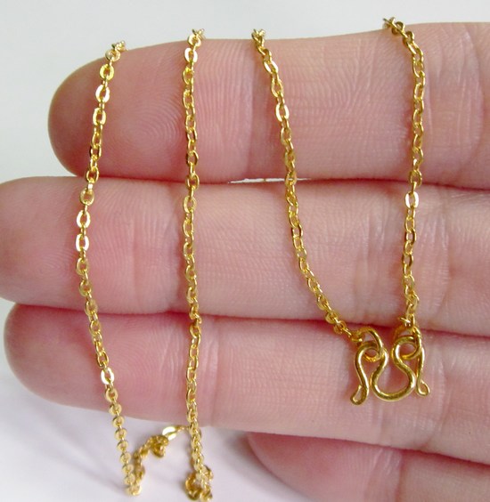 สร้อยคอ ทองแท้ 96.5% ลายโซ่ฝรั่งเศส - น้ำหนัก 3.8 กรัม