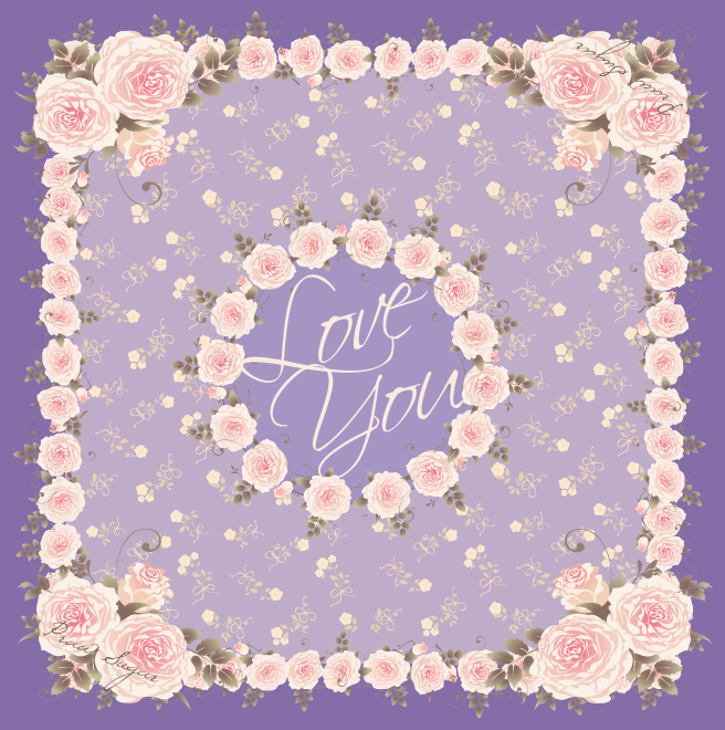 Signature Rose Scarf - ผ้าพันคอลายกุหลาบรุ่นซิกเนเจอร์ (มี 12 สี)