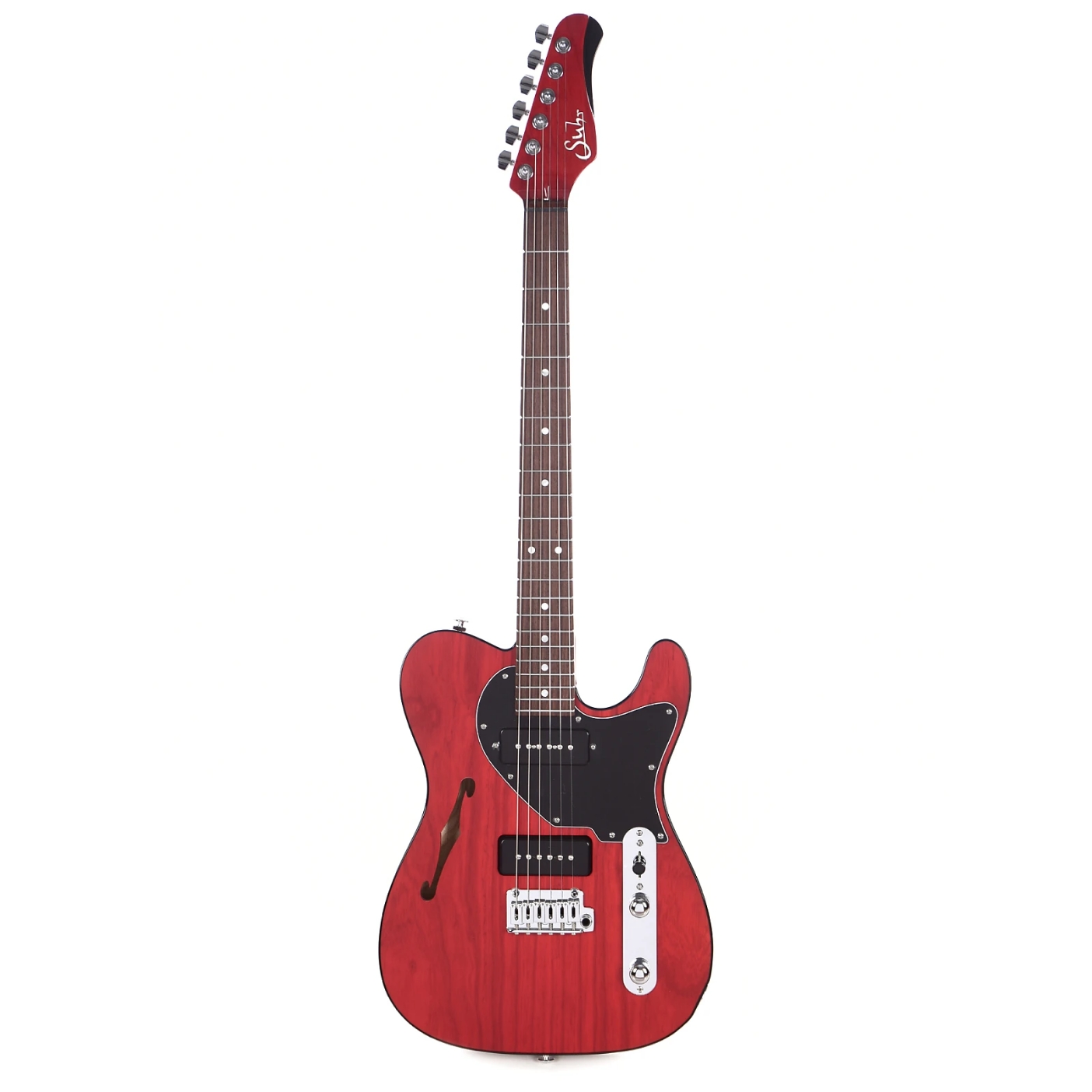 Suhr Classic T Swamp Ash Double Bound Trans Red Roasted Maple Neck w/Black S90 Pickups