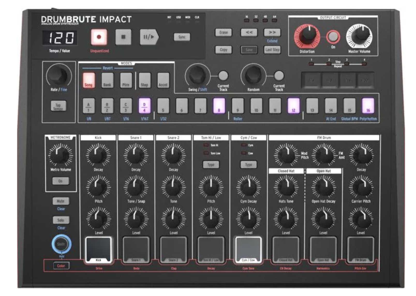 Arturia DrumBrute Impact Analog Drum Machine - Black