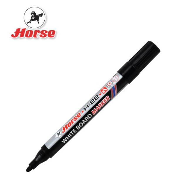 ปากกาไวท์บอร์ด H-22 หัวกลม ตราม้า ( ราคา / 1 ด้าม )