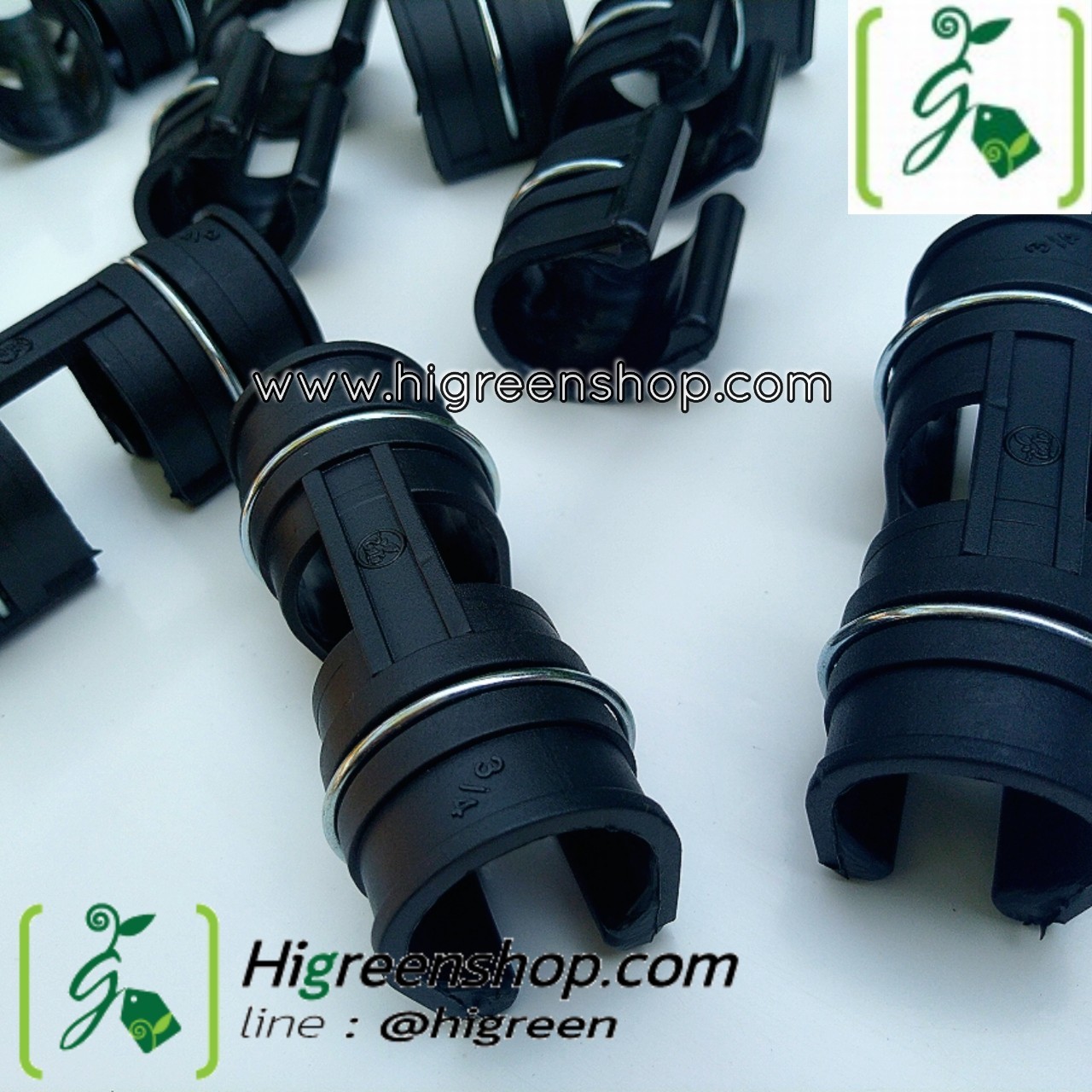 คลิปล็อคสีดำมีสปริง 6 หุน แบบ 2 ข้อ 10 ตัว