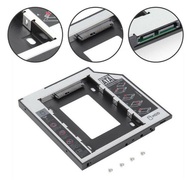 ตัวเพิ่ม HDD ใส่ช่อง CD sata 12.7mm Optical HDD Bay SATA HDD SSD Hard Drive Caddy Optical DVD Bay Adapter