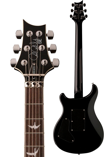 PRS 2017 SE Custom 24 Quilt Top, Floyd Rose Bridge, White Binding Electric Guitar - Gray Black