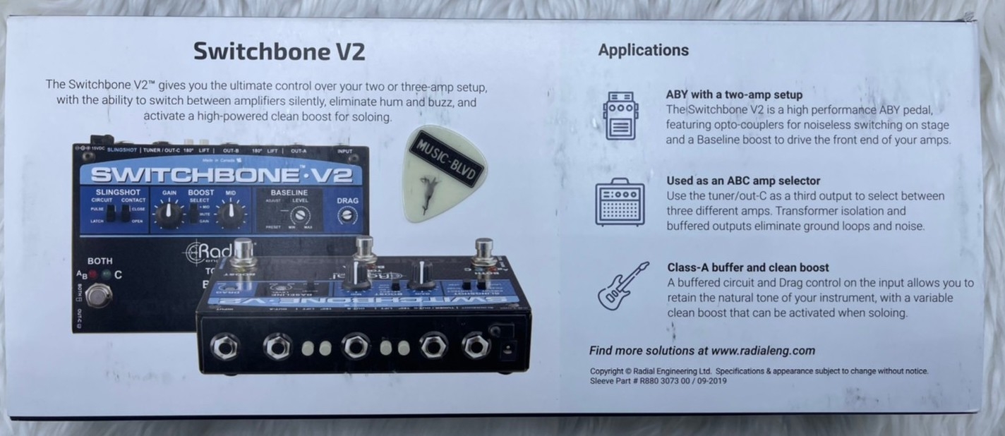 Radial Engineering Switchbone V2 ABY/C Amp Selector and Booster Pedal